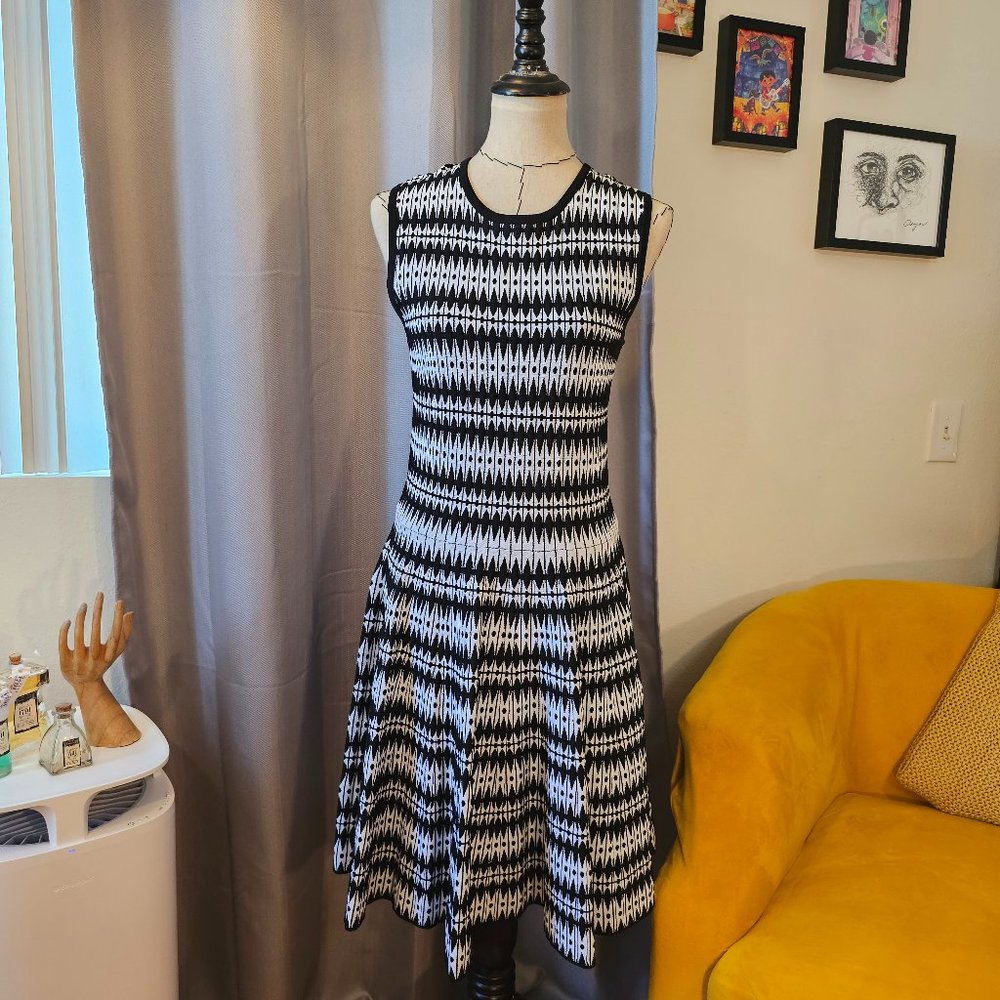 John + Jenn Tank Dress, Fit and Flare Drop Waist,  Sz L